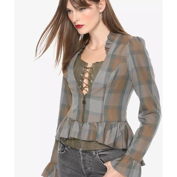 Hot Topic Outlander Mackenzie Peplum Plus Corset Cosplay Blazer Jacket Large - Picture 1 of 16